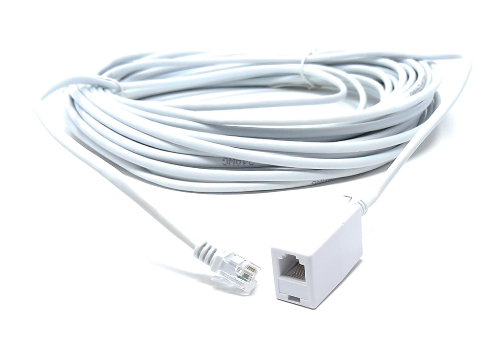 DRUT RJ11 to RJ11 ADSL 2+ Male to Male Cable with Female Coupler, BT Telephone, Broadband, Modem Extension Lead, Gold Plated Connectors