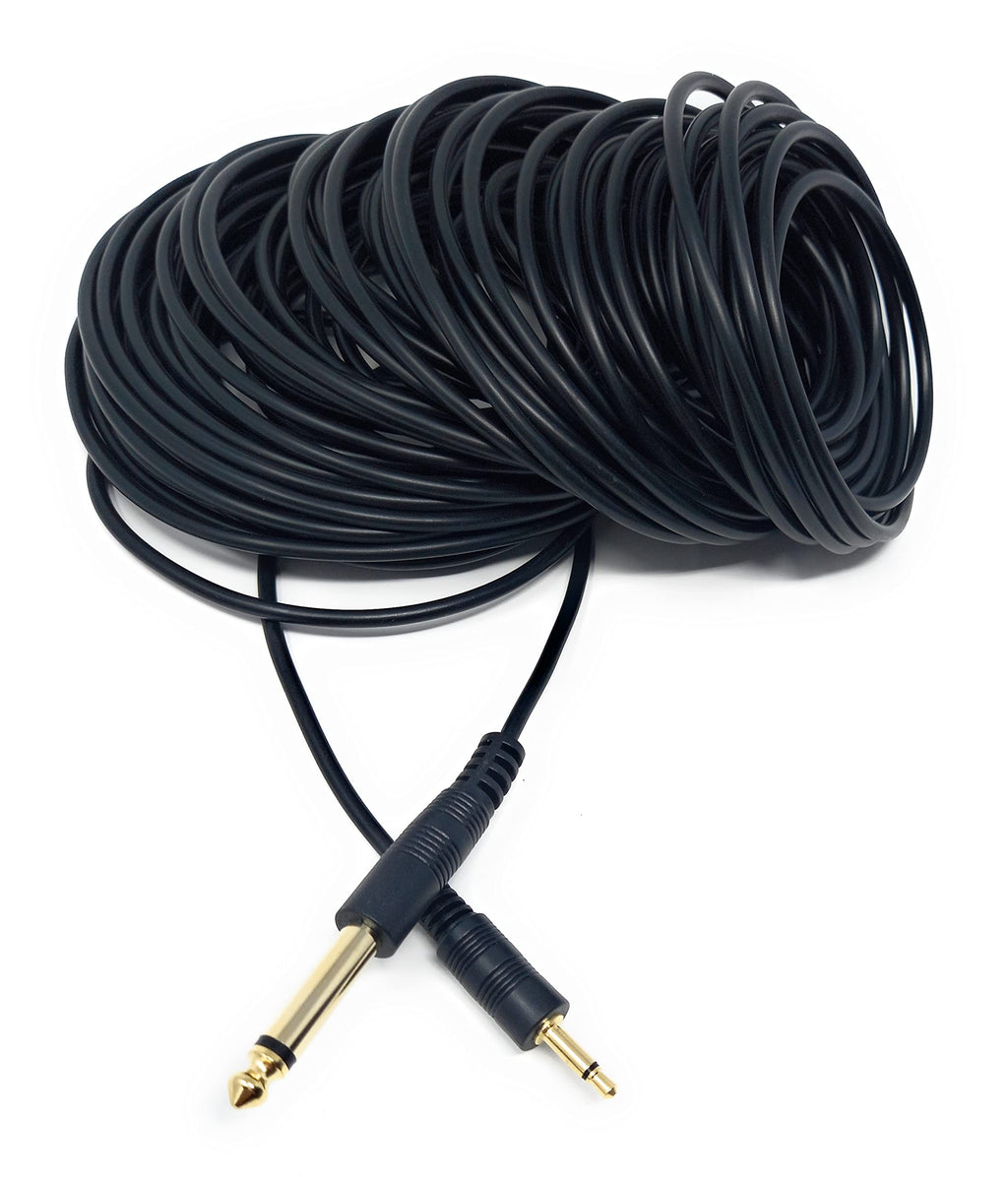 DRUT 3.5mm MONO Jack to 6.35mm MONO Jack Plug Audio TS Coax Cable Lead, Male to Male Gold Flashed Ends