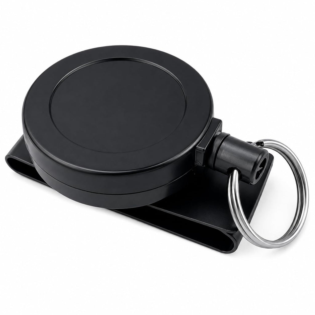 DRUT Metal 360 Degree Rotatable Heavy Duty Retractable Keychain with Belt Clip, Durable Key Reel Holder for Keys, ID Cards, Passes & Work Accessories