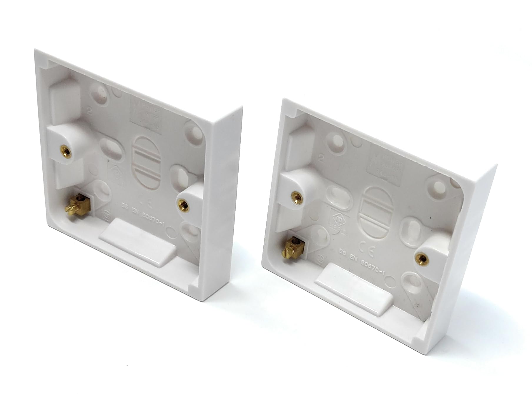 1 Gang Surface Mount Back Box Pattress Box 16mm x 85mm x 85mm White
