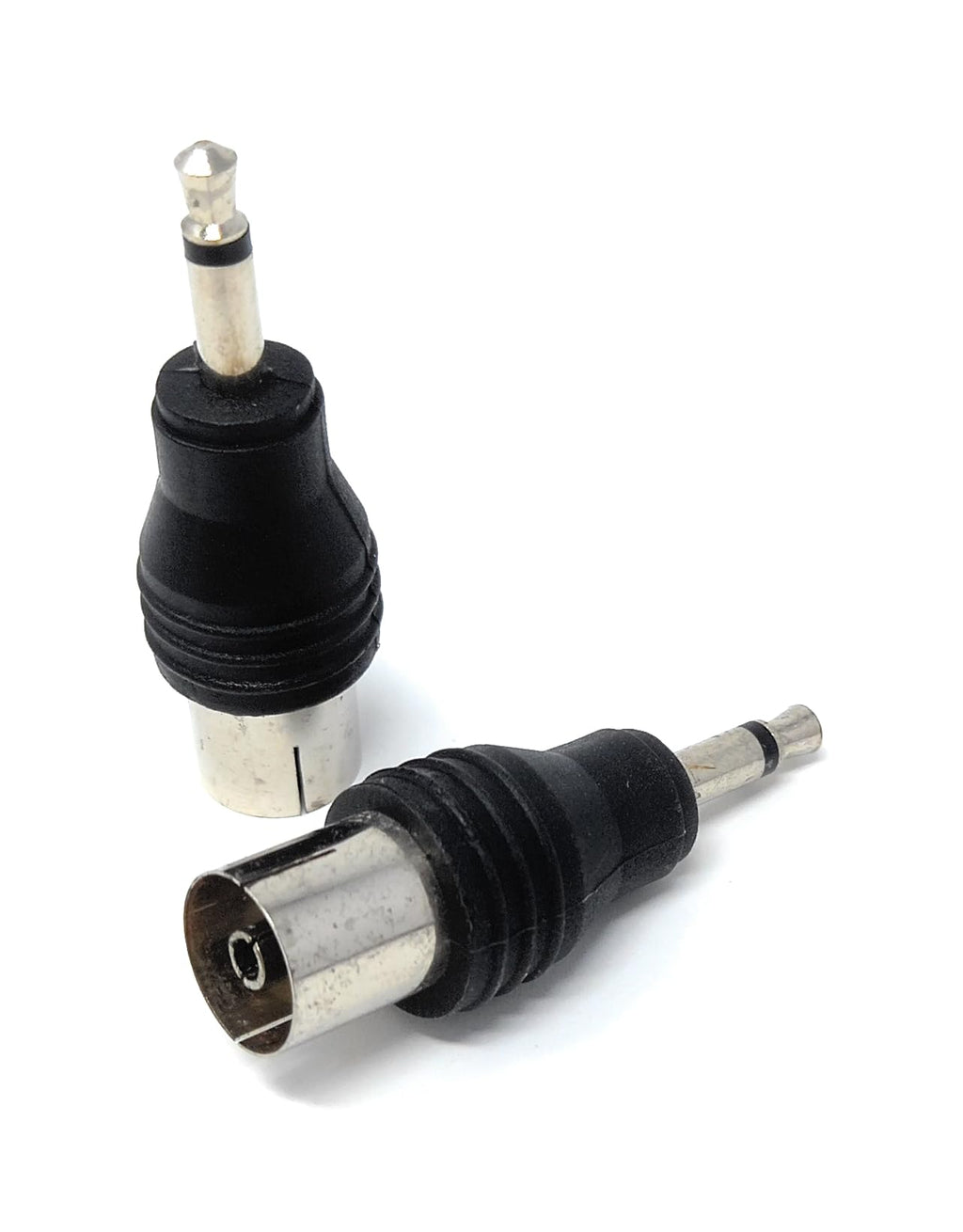 DRUT 3.5mm Mono Jack Plug to TV RF Push Type Female Coax Cable Socket Adapter