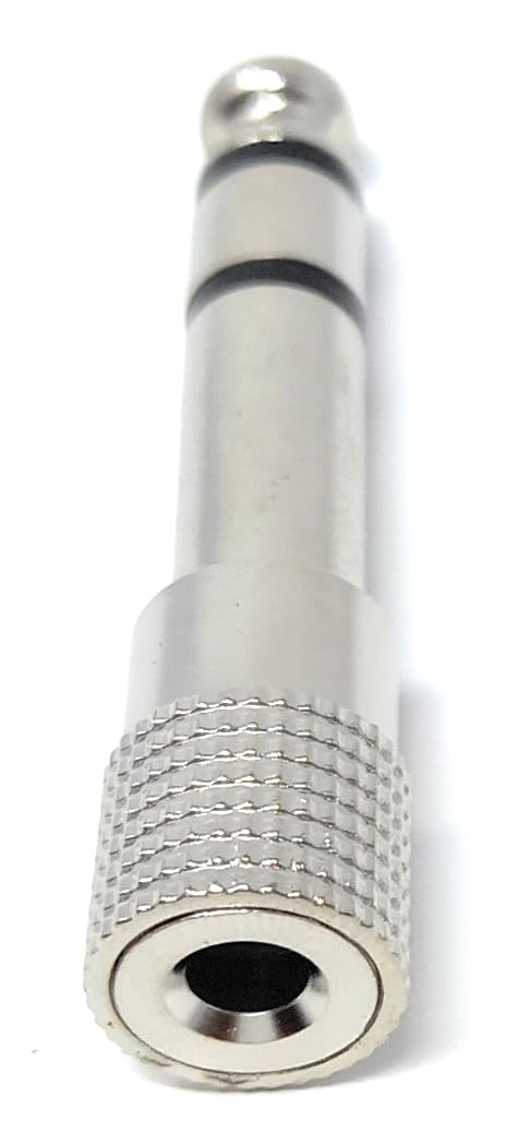 DRUT 6.35mm Stereo Male Plug to 3.5mm Stereo Jack Socket Adapter Compatible with Headphones, HI-FI Audio