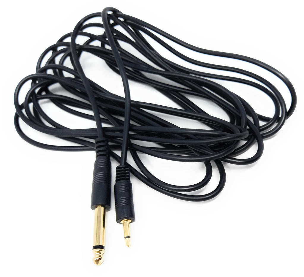 DRUT 3.5mm MONO Jack to 6.35mm MONO Jack Plug Audio TS Coax Cable Lead, Male to Male Gold Flashed Ends