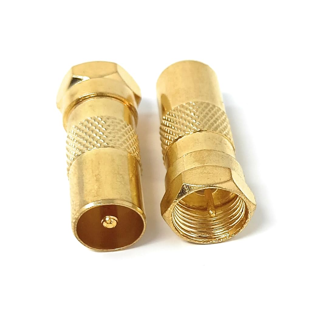 DRUT F Type Male Plug to TV RF Male Male Freeview Aerial Antenna Cable Lead Adapter Converter