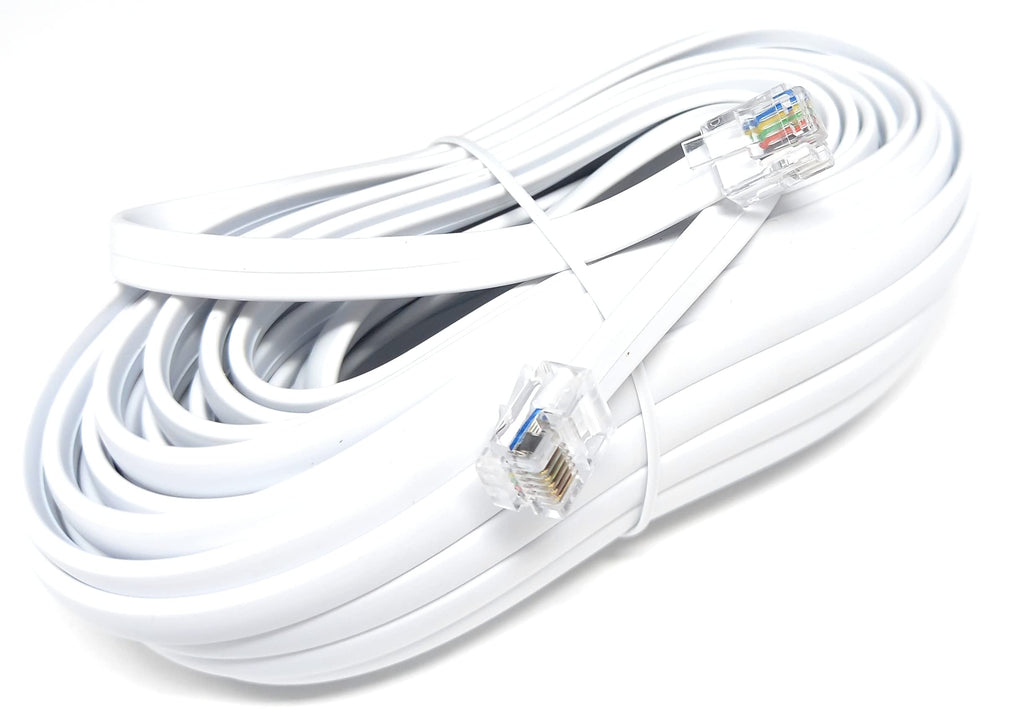 DRUT FLAT RJ12 to RJ12 6P6C Cable Lead Plug to Plug (RJ11 with 6 pin Wire)