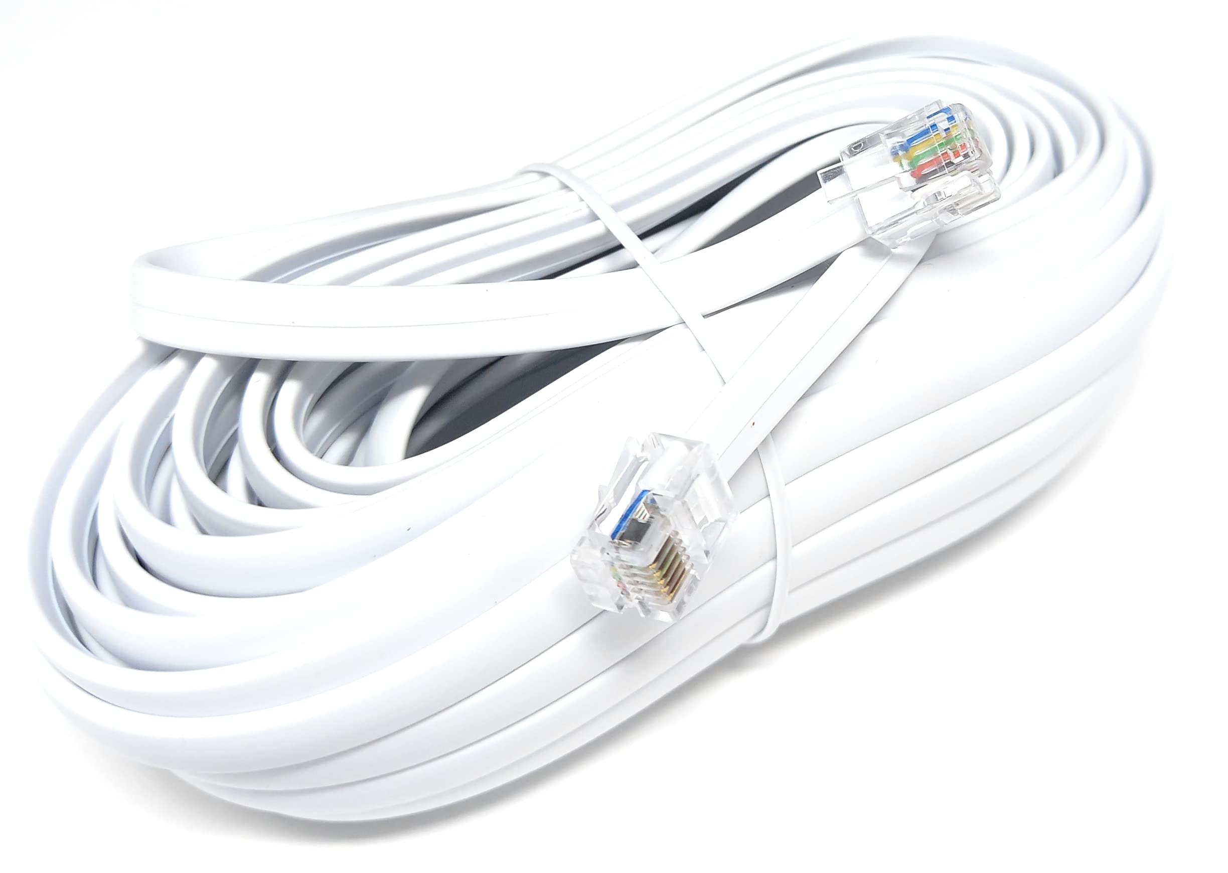 DRUT FLAT RJ12 to RJ12 6P6C Cable Lead Plug to Plug (RJ11 with 6 pin Wire)