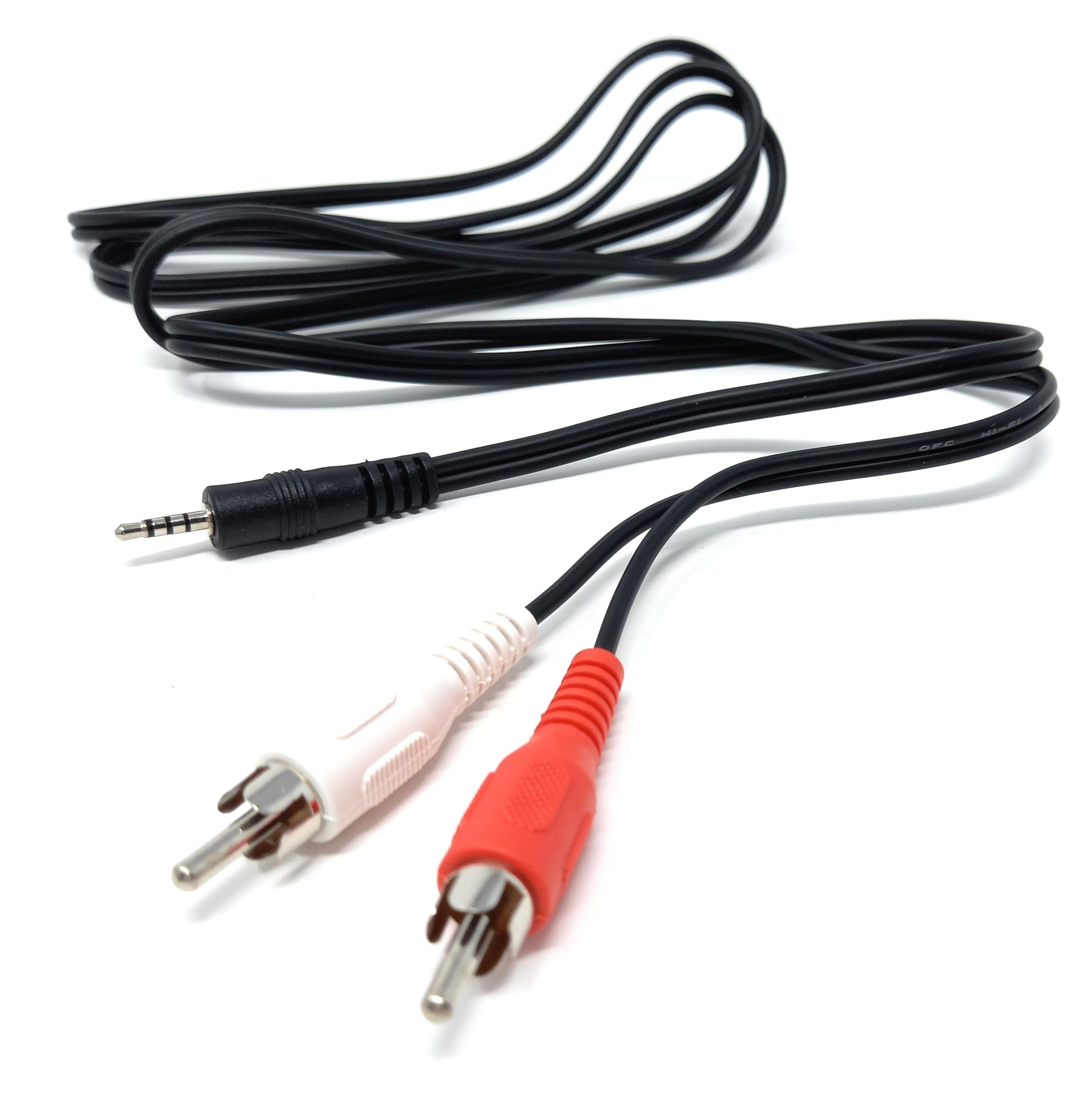 DRUT 2.5mm 4 pole Jack to 2 x RCA Phono Plug Cable Lead