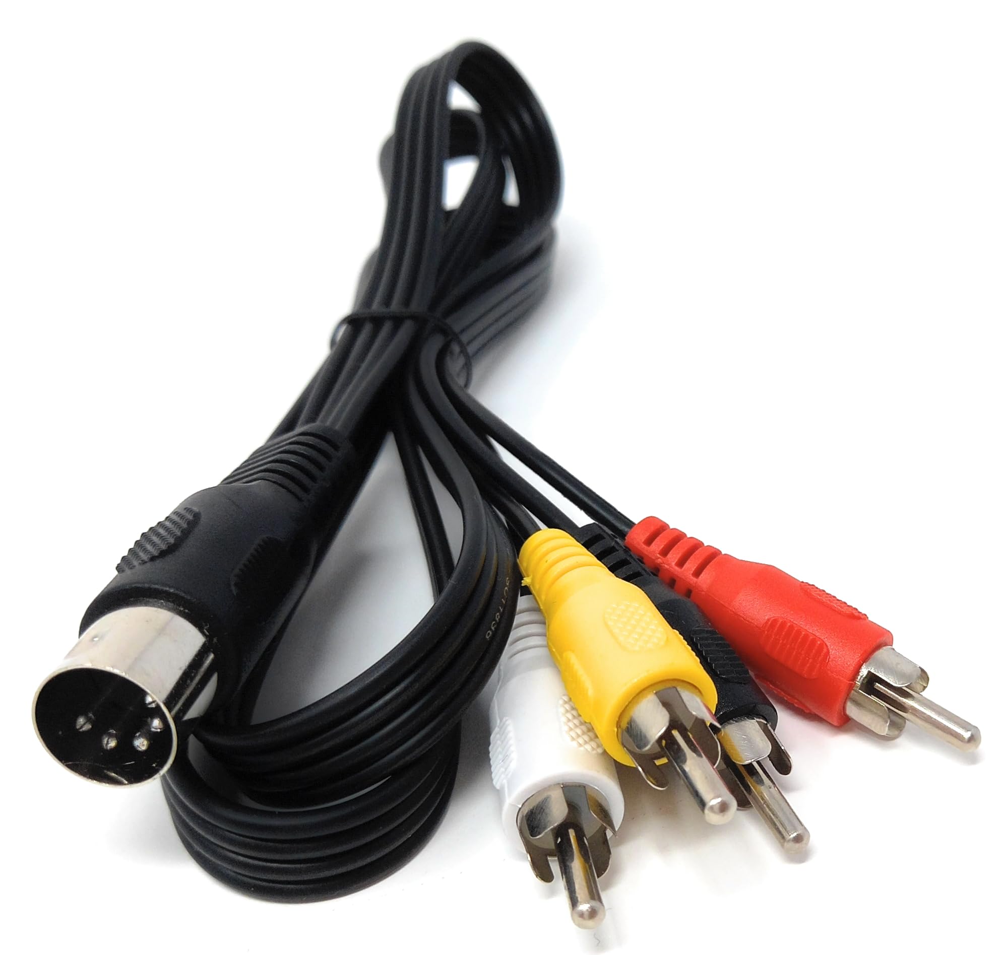 DRUT 5 Pin Midi Din Male to 4x RCA Male Audio Adapter Cable, Compatible with Cassette Player, CD, Amplifier, Music Instruments