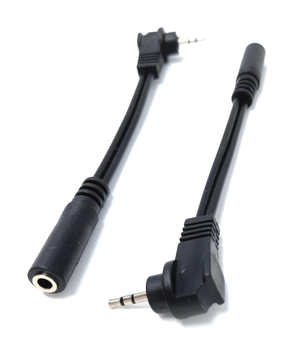 DRUT 10cm Right Angled 2.5mm Stereo Jack to 3.5mm Socket Adapter Cable Lead
