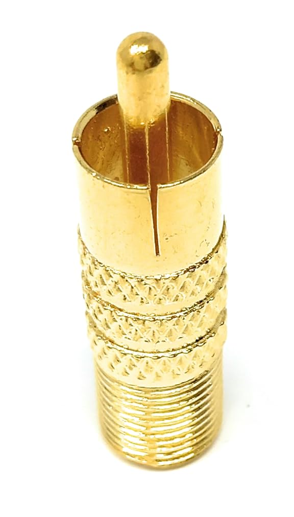 DRUT F Type Socket Screw to RCA Phono Male Plug TV Satellite Cable Adapter