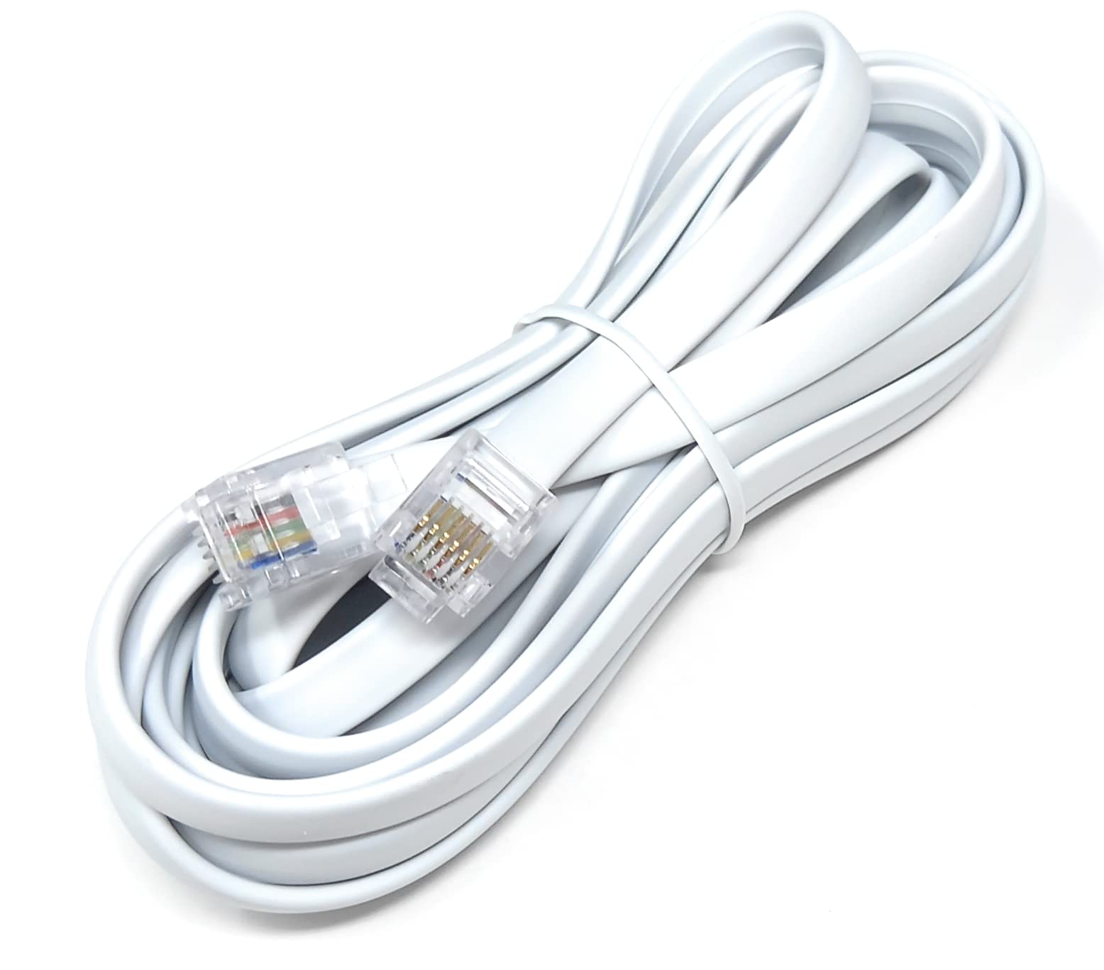 DRUT FLAT RJ12 to RJ12 6P6C Cable Lead Plug to Plug (RJ11 with 6 pin Wire)