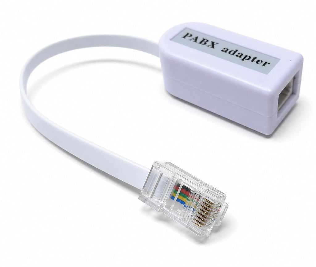 DRUT BT Socket to RJ45 Plug PABX (6P6C) Leaded Telephone Cable Adapter, White