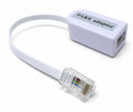 DRUT BT Socket to RJ45 Plug PABX (6P6C) Leaded Telephone Cable Adapter, White