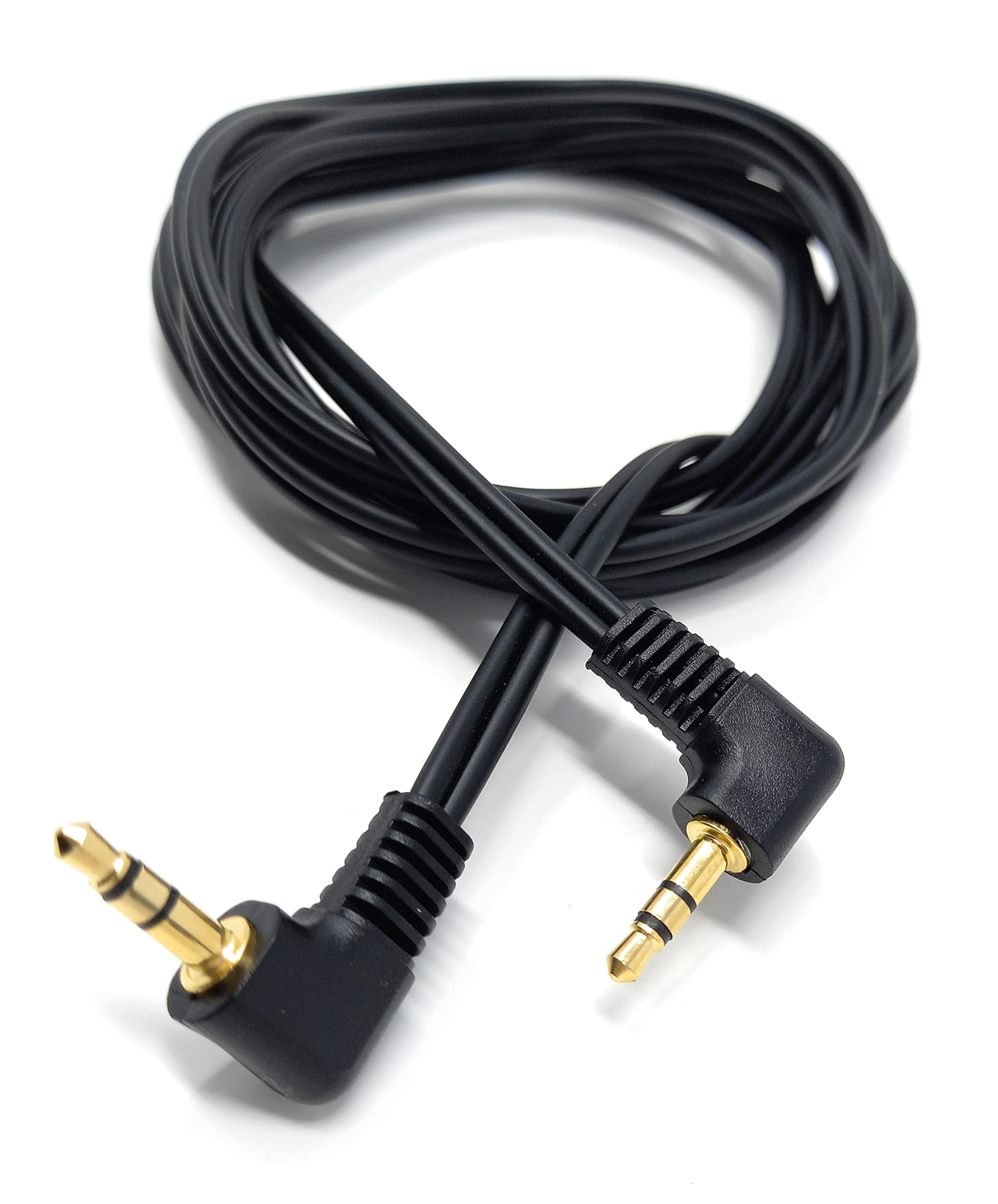 DRUT 3.5mm Dual Right Angle 90'' Male to Male Jack to Jack Stereo Audio Cable Lead Gold Plated Ends