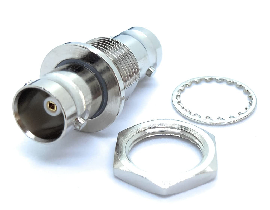DRUT BNC to BNC Coupler Panel Mount Socket to Socket Feed Through Adaptor 50 ohm - Connect Two BNC Cables with Ease for CCTV, RF, and Video Applications