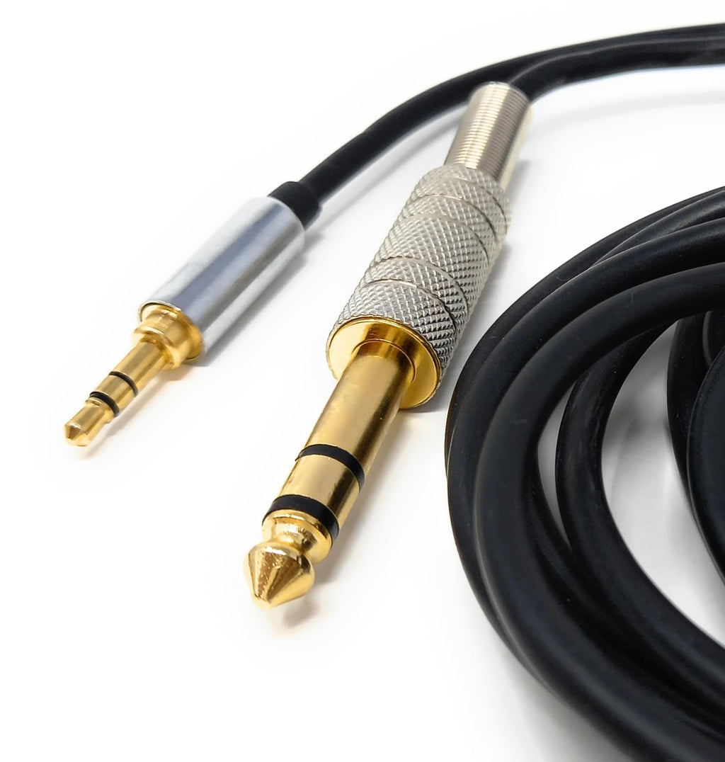 DRUT 5m 3.5mm Stereo Jack Plug to 6.35mm Stereo Jack Plug Balanced AUX Cable for Professional Audio Equipment, Mixers, Amplifiers, Headphones 16.5ft