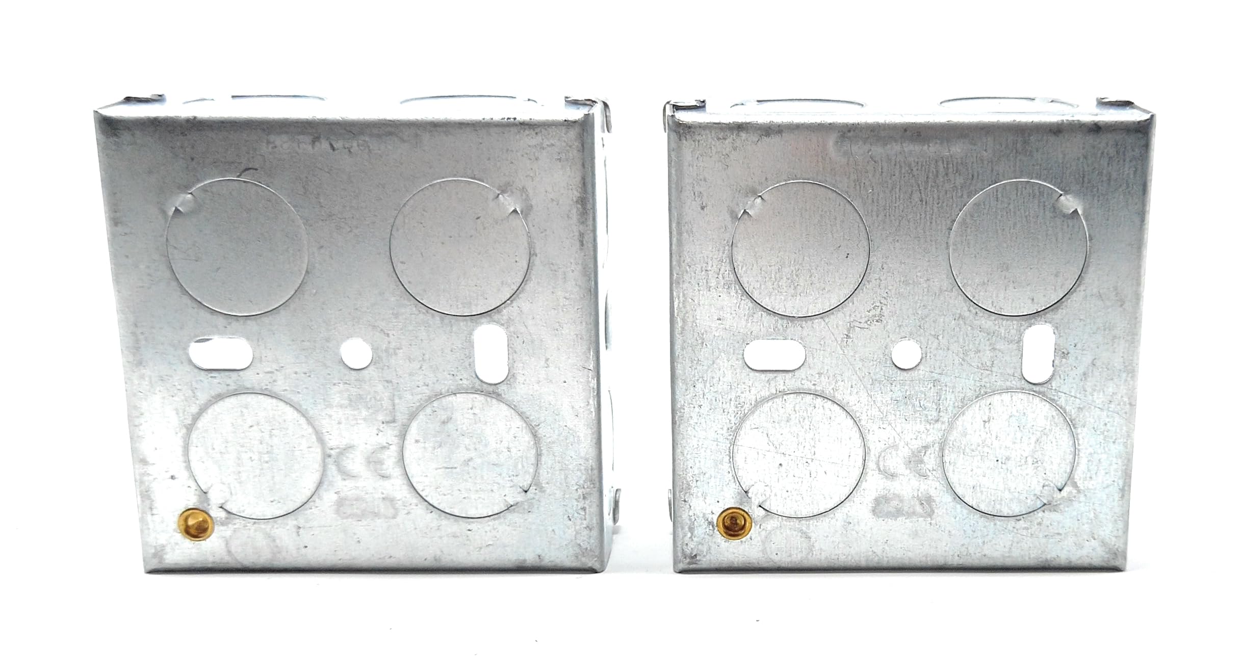 1 Gang Metal Surface Mount Back Box Pattress Box (25mm Deep) Fitted With Earth Terminals