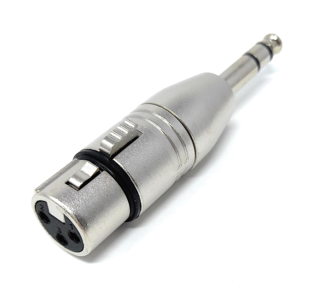 DRUT XLR Female 3 pin to 6.35mm Stereo Jack TRS Plug Adapter Cable Lead Converter