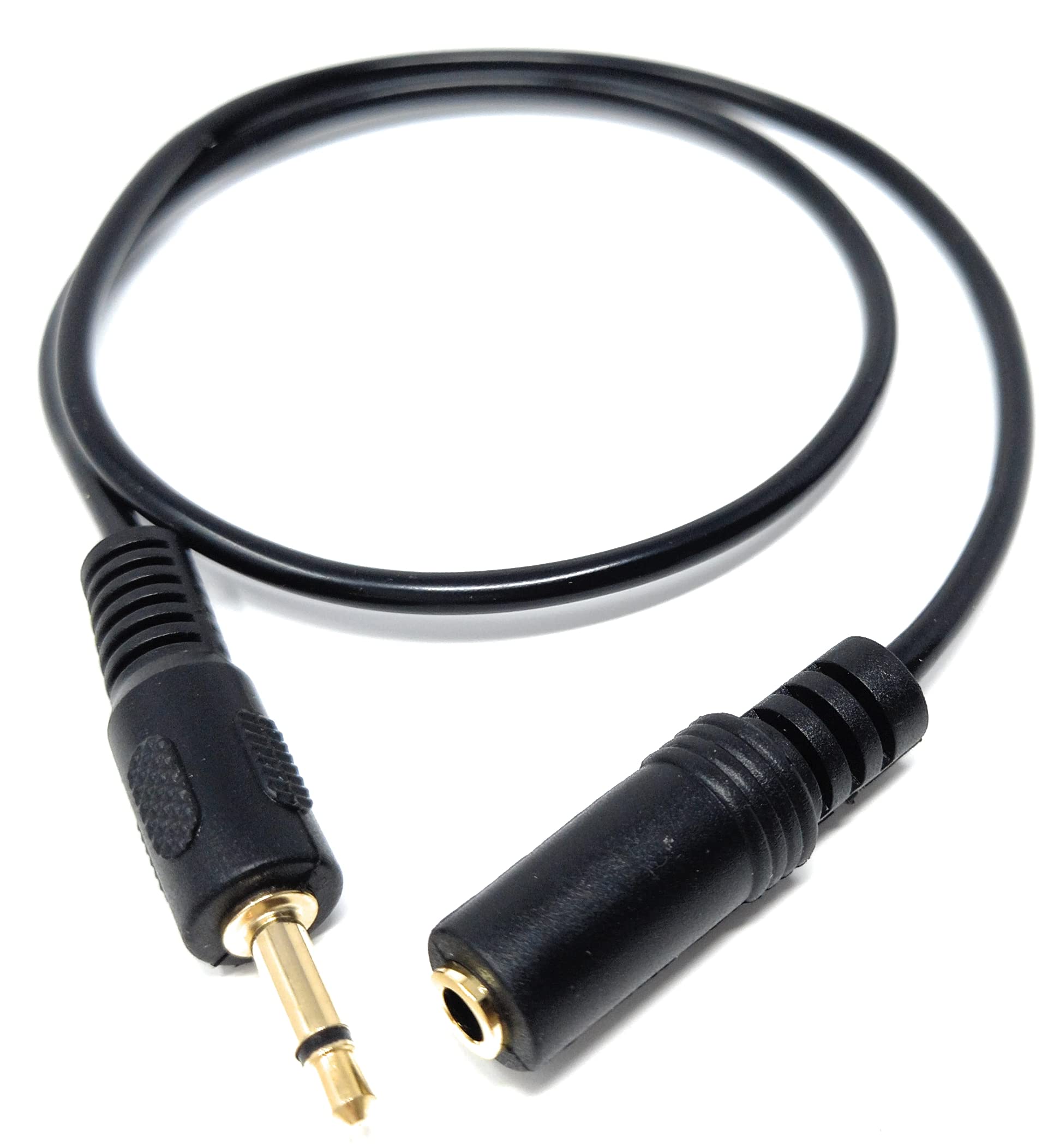 3.5mm Mono Jack to 3.5mm Socket Extension Cable Gold Connectors, Male Plug to Female Socket