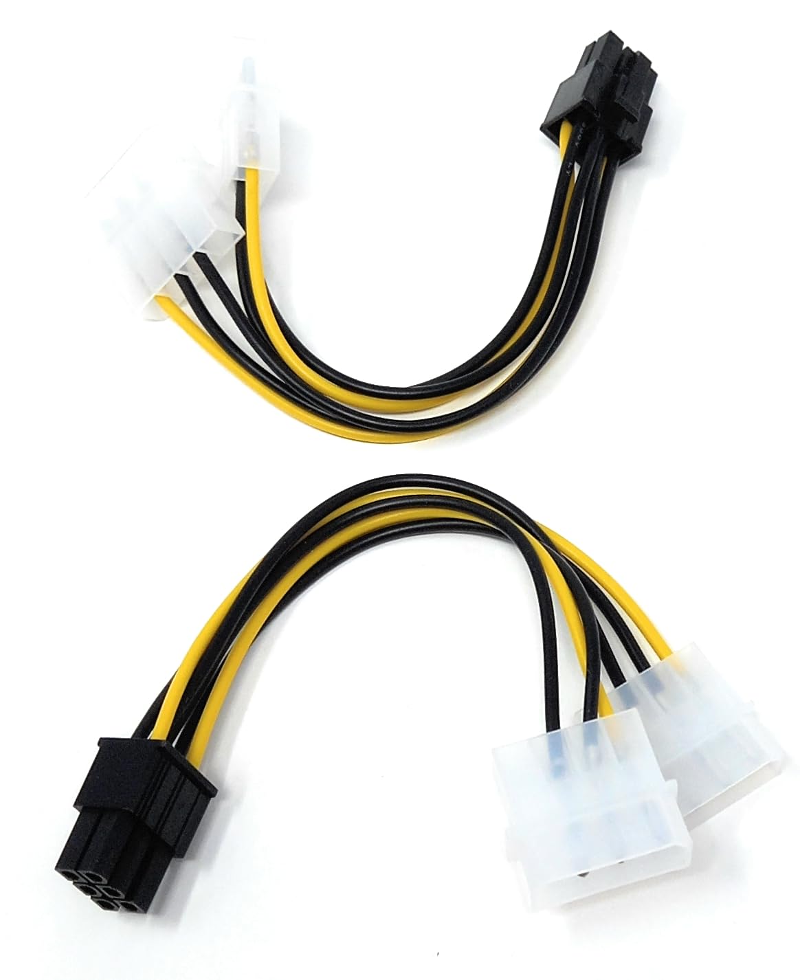 DRUT 15cm 6 PIN PCI Express to 2 x MOLEX LP4 Power Adapter Cable Lead