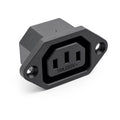 IEC C13 Panel Mount Socket – 10A 250V AC Chassis Inlet Connector – Solder Termination Adapter – Snap-In Mount for Power Supply, Equipment, DIY Electronics, Enclosures