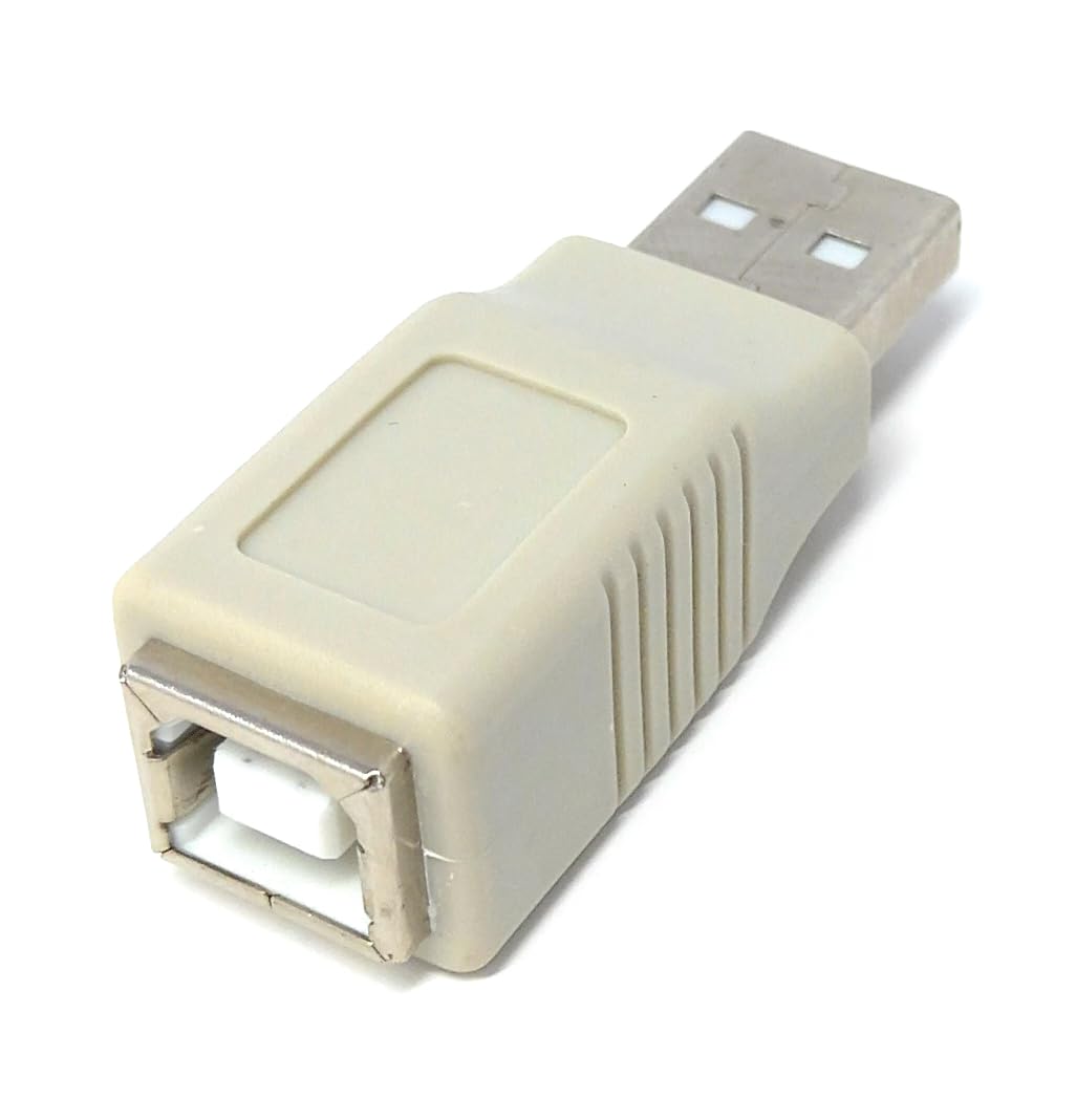 USB 2.0 A Male to Type B Female Adapter Convertor for Printer, Scanner, PC, Music Instruments, Hard Drive
