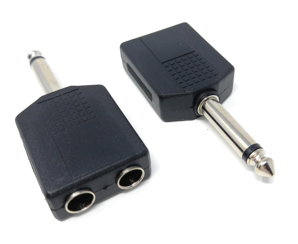 DRUT 6.35mm Mono Jack Plug to 2 x 6.35mm Mono Jack Sockets Audio 1/4 inch TS Y Splitter Cable Adapter…