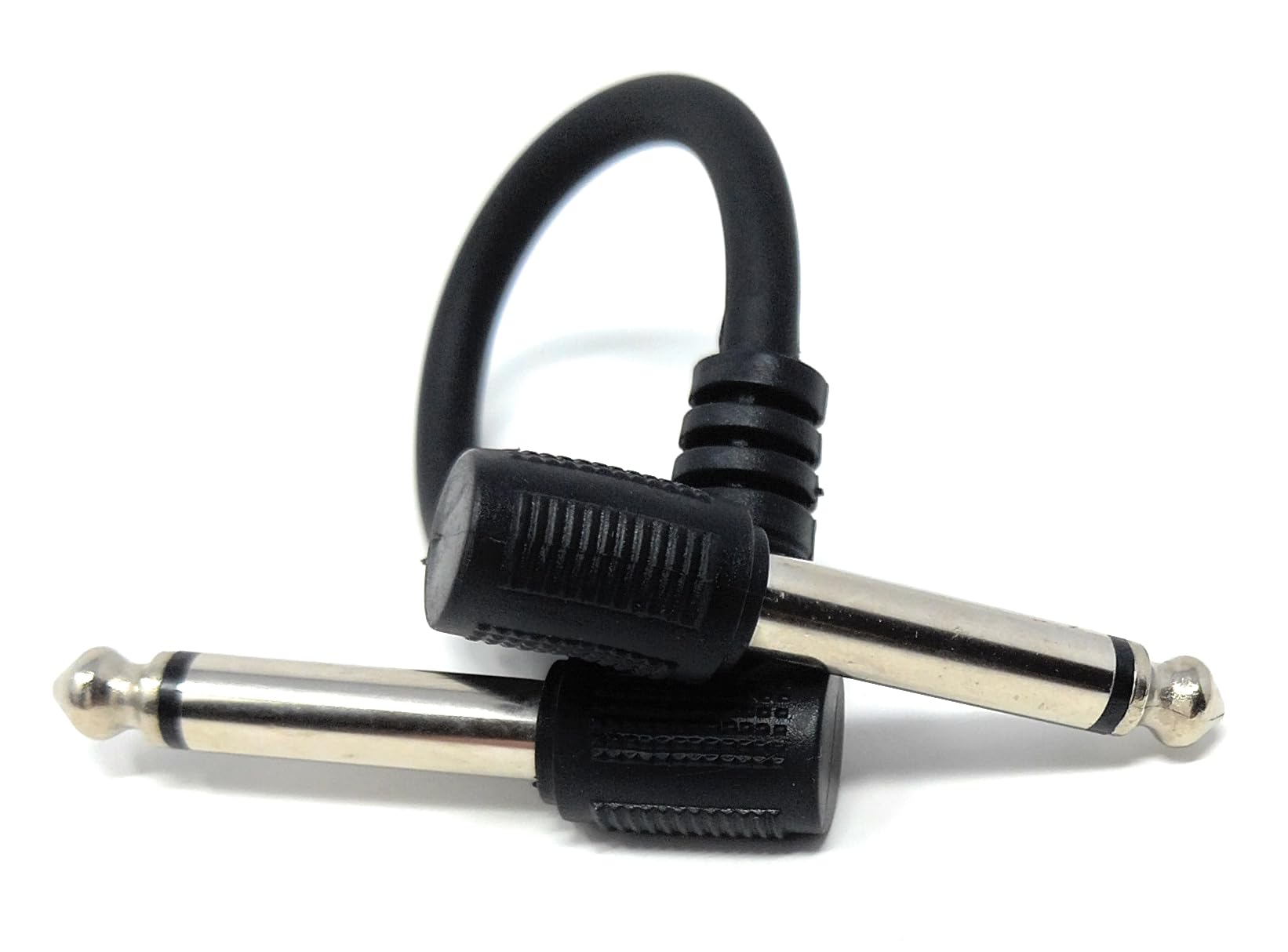 DRUT Patch Cables 6.35mm (1/4") TS Mono 90 Right Angle Jack to Jack Cable Lead, Compatible With Guitar, Bass, Acoustic, Effects Pedal, Mixer, Speaker, DJ, Music instruments