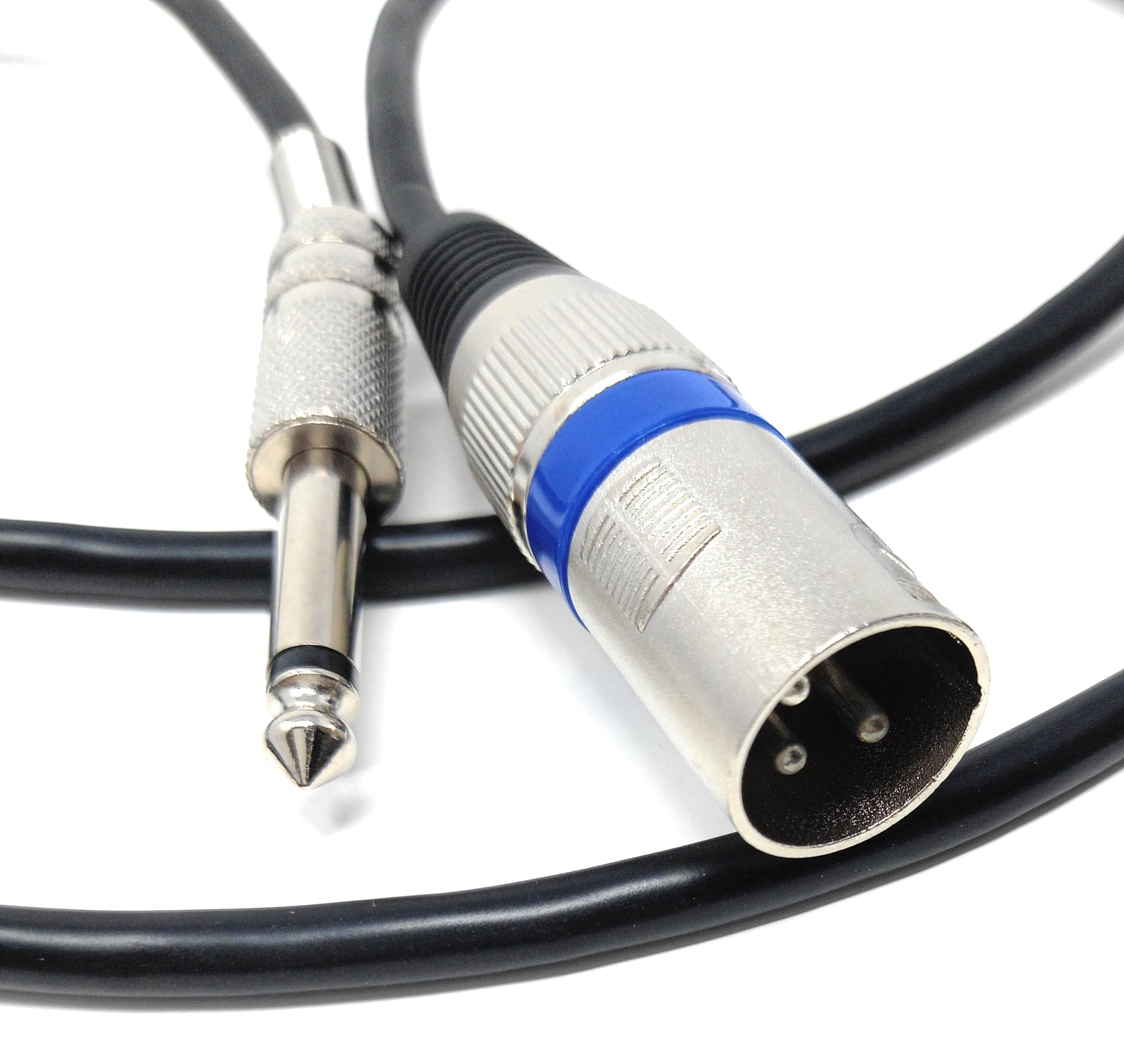 DRUT XLR Male to 6.35mm TS Mono Male Plug Audio Connector, Microphone Screened Cable for Amplifiers, Music Instruments