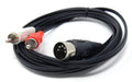 DRUT 5 Pin Midi Male Din Plug to 2 x RCA Phono Male Plugs Audio Cable (wired 3+5) to 2 x RCA plugs