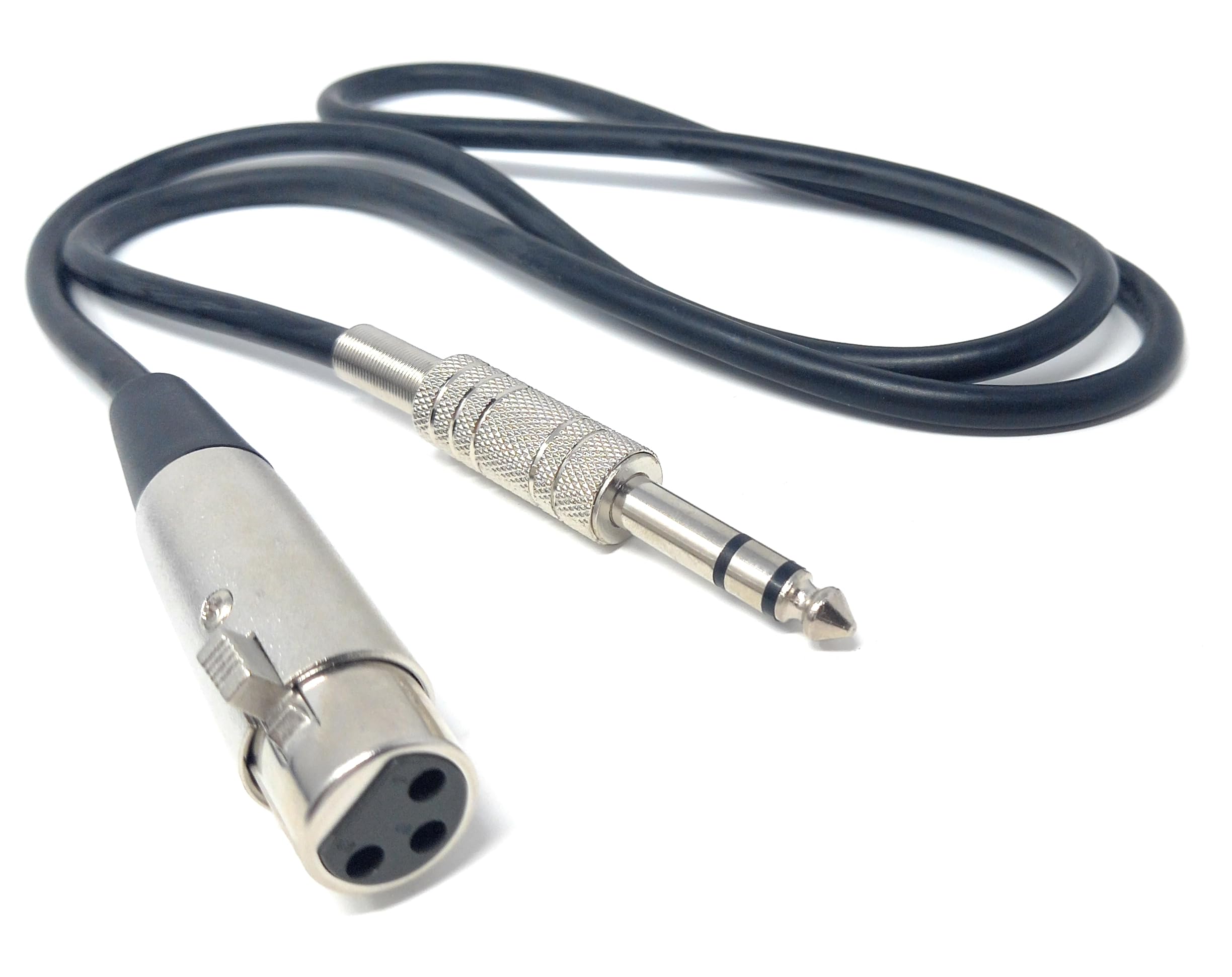 DRUT XLR Female to 6.35mm 1/4'' Stereo Jack TRS Balanced Audio Cable Lead Suitable for Microphone, Speakers, Stages, DJ, Studio