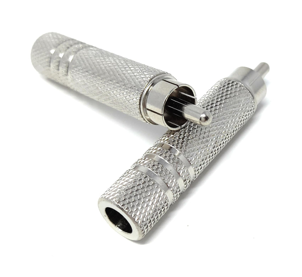 DRUT 6.35mm Mono Jack Socket to RCA Male Phono Plug Cable Adapter Converter Metal