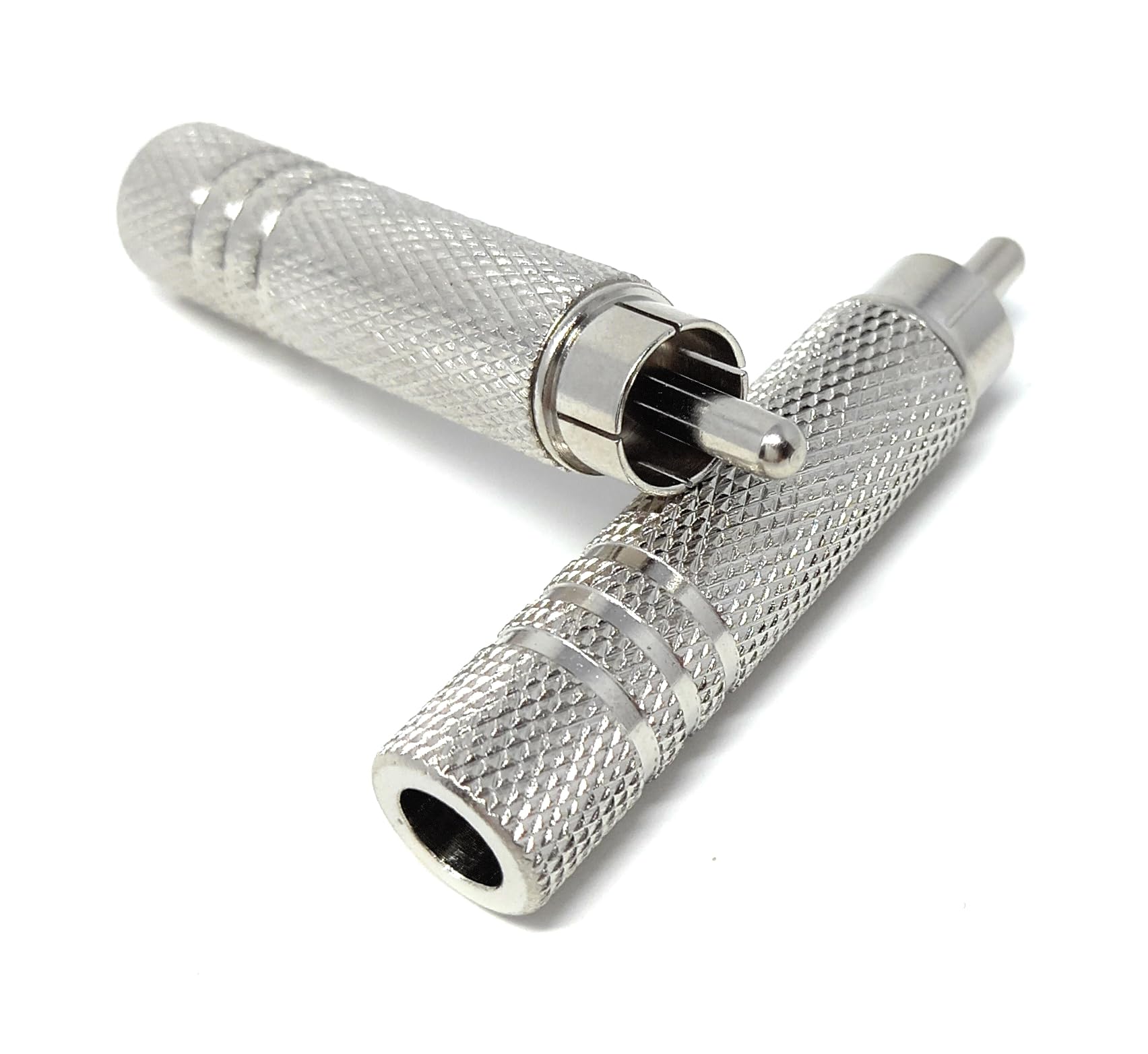 DRUT 6.35mm Mono Jack Socket to RCA Male Phono Plug Cable Adapter Converter Metal