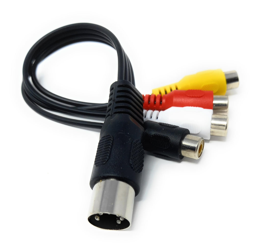5 Pin Din to 4 x RCA Phono Female Sockets Audio Video Lead Cable