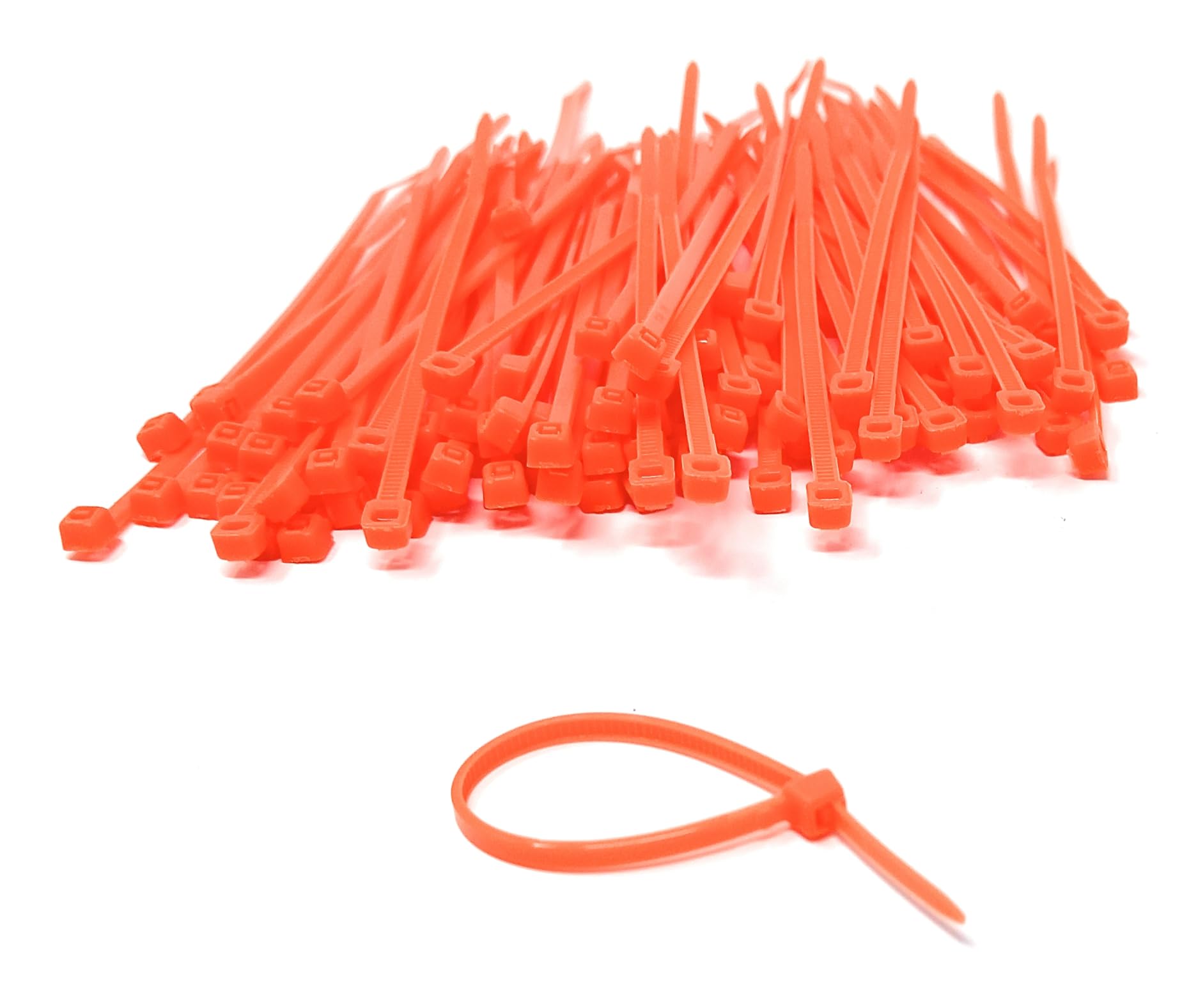 Nylon Cable Ties, 100mm x 2.5mm, Pack of 100, Plastic Zip Tie Wraps, Self-Locking