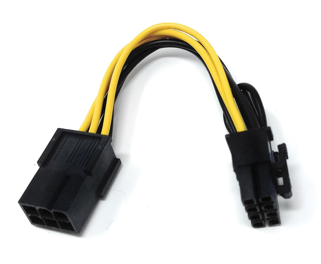 DRUT 10cm 6-Pin PCIe to 8-Pin PCIe Adapter Power Cable, Video Graphics Card Power PCI Express Lead Adapter