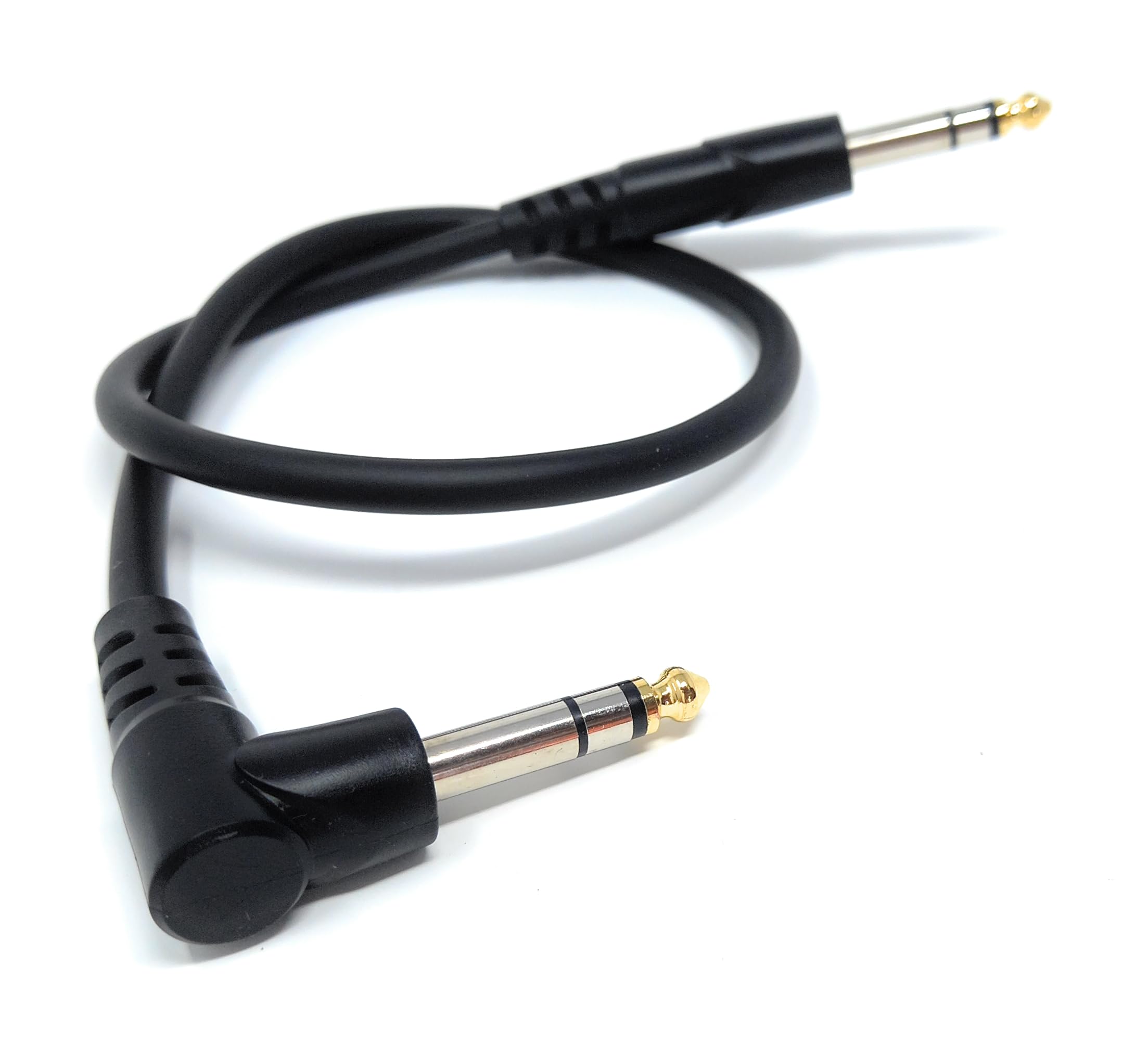 DRUT 6.35mm 1/4" Stereo TRS Male Jack to Right Angled Male Jack, Audio, Music Instrument, Flexible Cable Lead