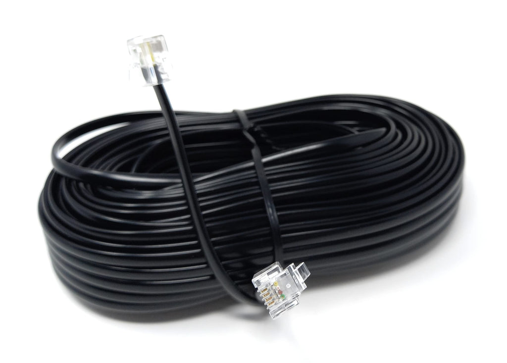 DRUT RJ11 to RJ11 Telephone Landline Cable ADSL (6P4C) Flat Lead High Speed BT Internet Broadband Male to Male Router, Modem, Phone Extension Wire