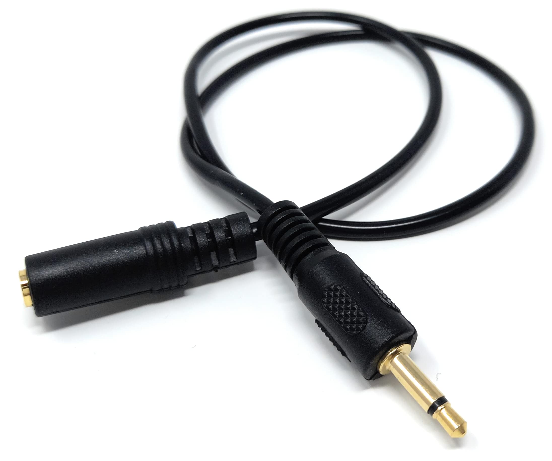 3.5mm Mono Jack to 3.5mm Socket Extension Cable Gold Connectors, Male Plug to Female Socket