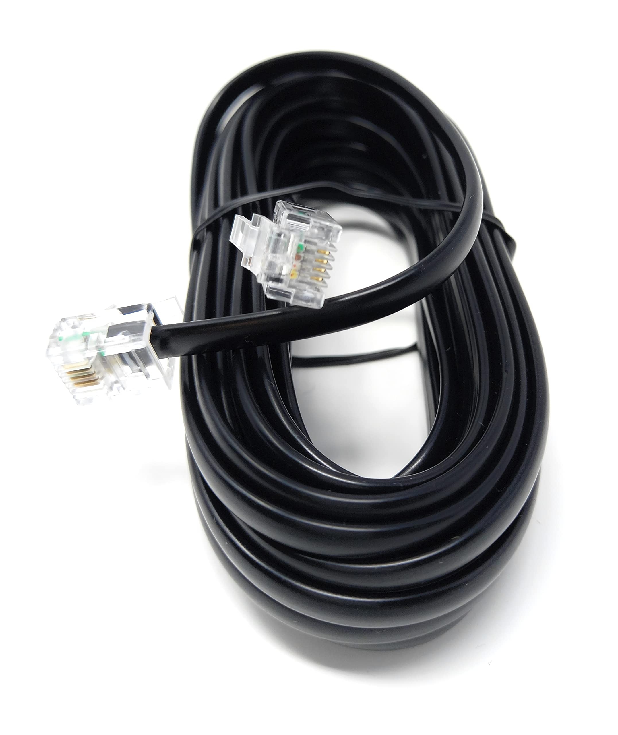 DRUT RJ11 to RJ11 Telephone Landline Cable ADSL (6P4C) Flat Lead High Speed BT Internet Broadband Male to Male Router, Modem, Phone Extension Wire