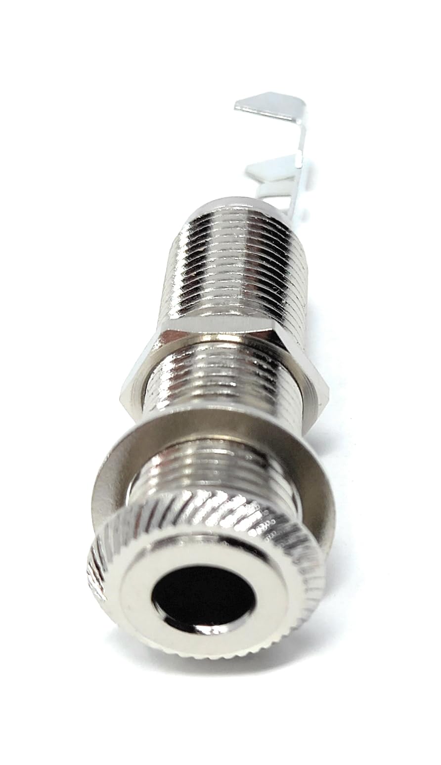 DRUT 6.35mm 1/4'' TS Mono Panel Chassis Output Jack Socket Adapter for Electric/Bass Guitar, Music Instruments, Soldering Terminal Ends