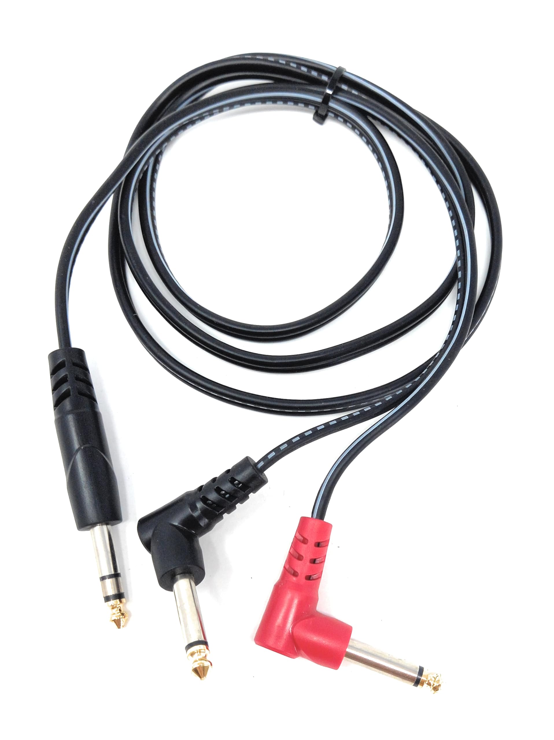 DRUT 6.35mm 1/4" Stereo Jack to 2 x Mono Jacks Audio Cable Lead for Music Instruments, Mixer, AMP, Guitar