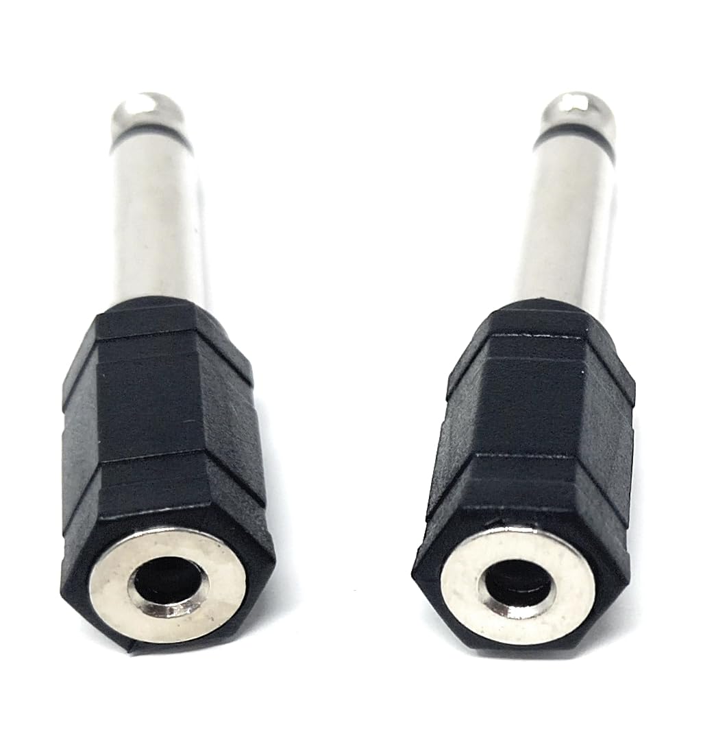DRUT 6.35mm Mono 1/4'' Jack to 3.5mm Stereo 1/8'' Socket Audio Adapter