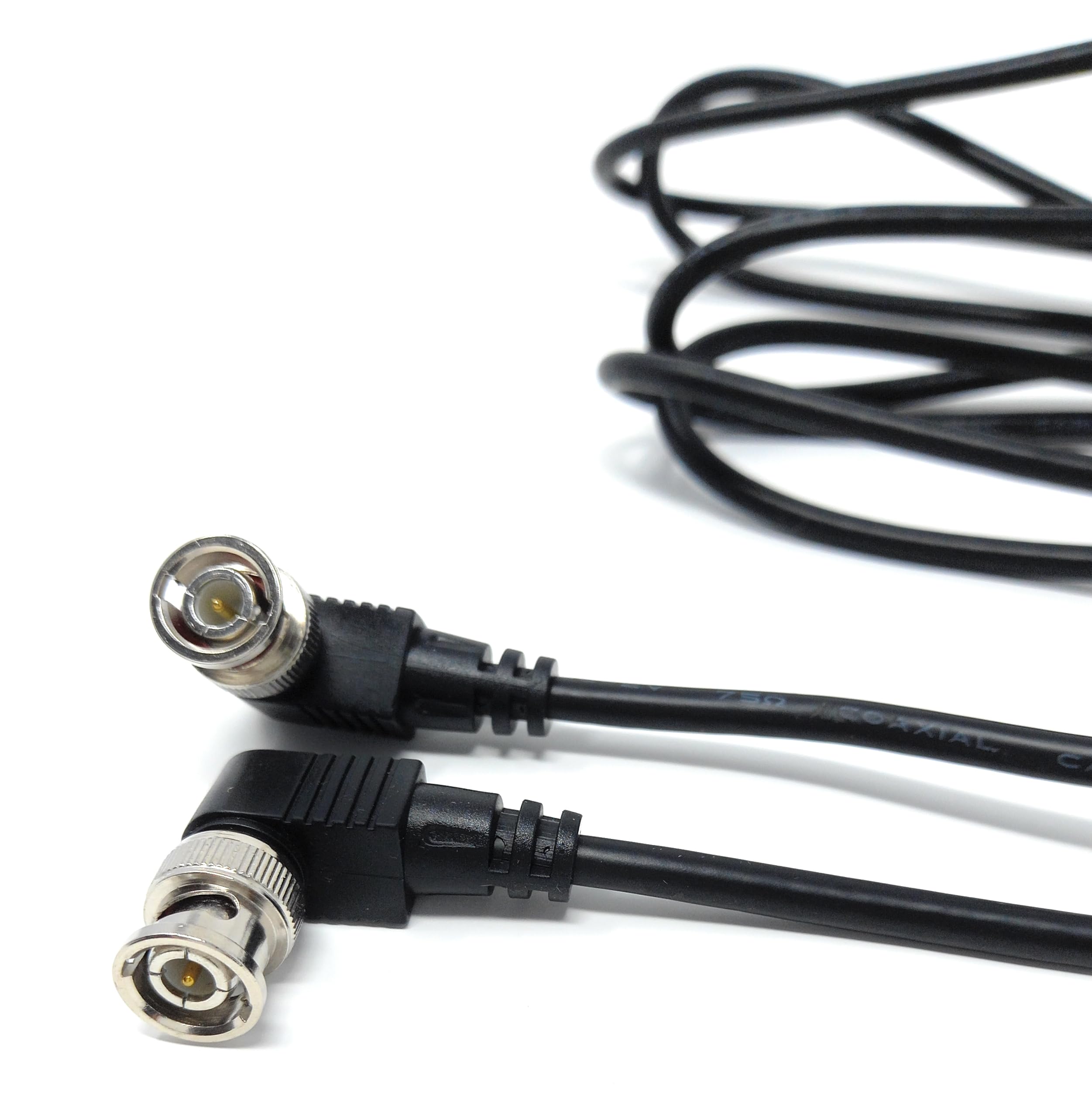 DRUT BNC Male to Male Right Angle Coaxial HD Video Audio Cable RG59 75ohm for CCTV, Camera Monitor, Radio Antenna Lead