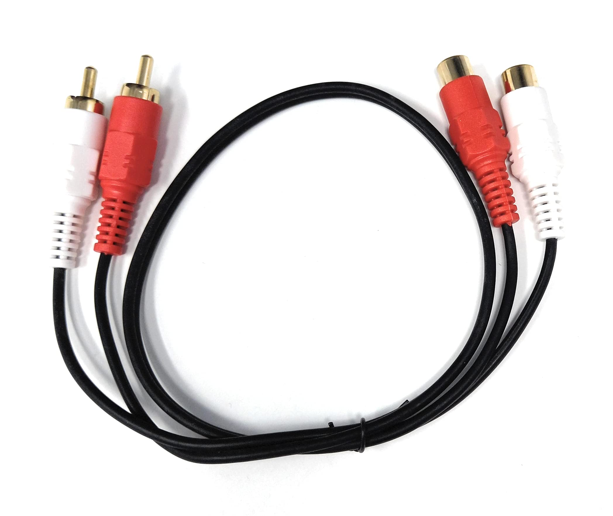 DRUT Twin 2 x RCA to RCA Phono Audio Extension Lead Male to Female Cable