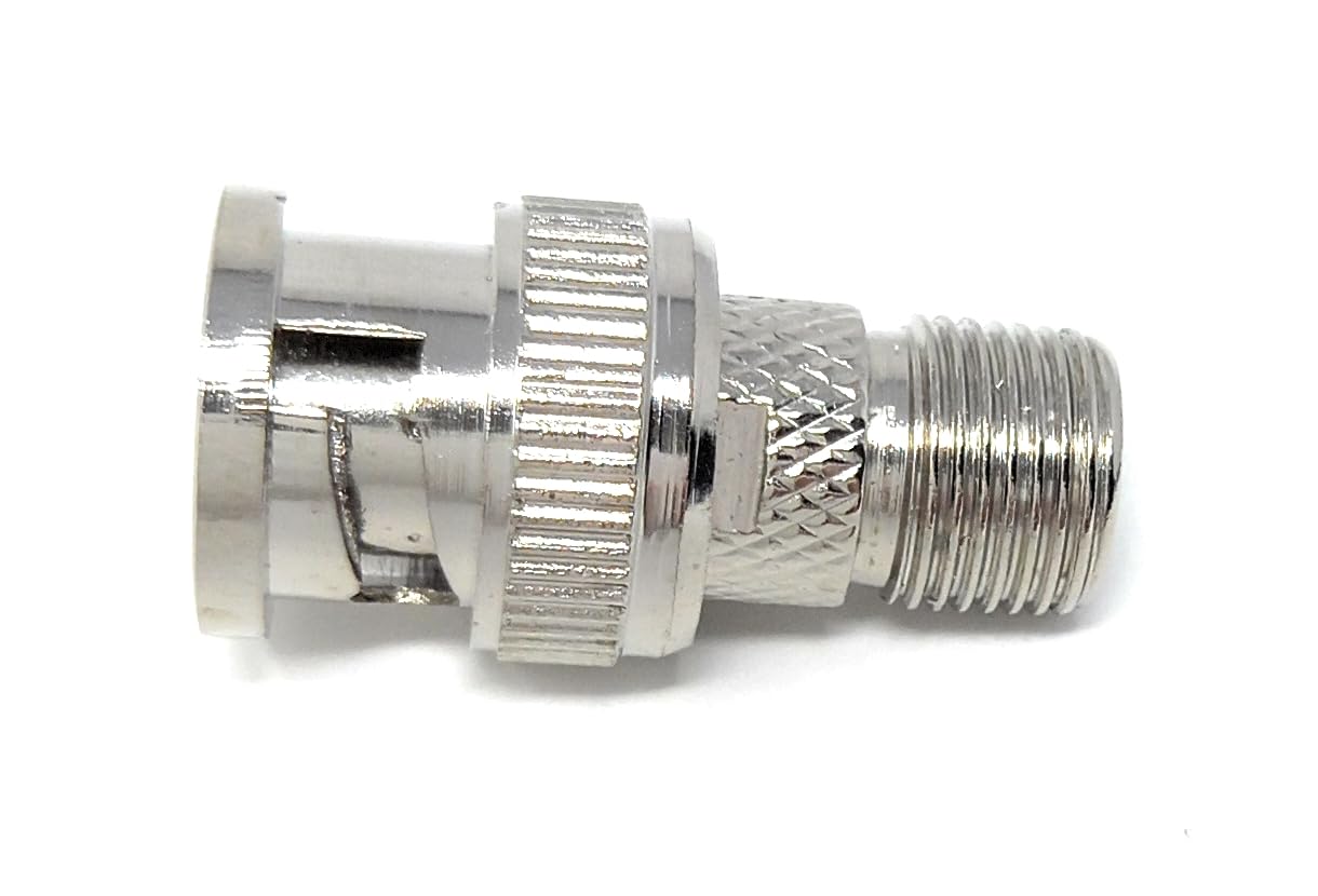 DRUT F Type Screw On Female Socket to BNC Male Plug for CCTV Coaxial Cable Adapter