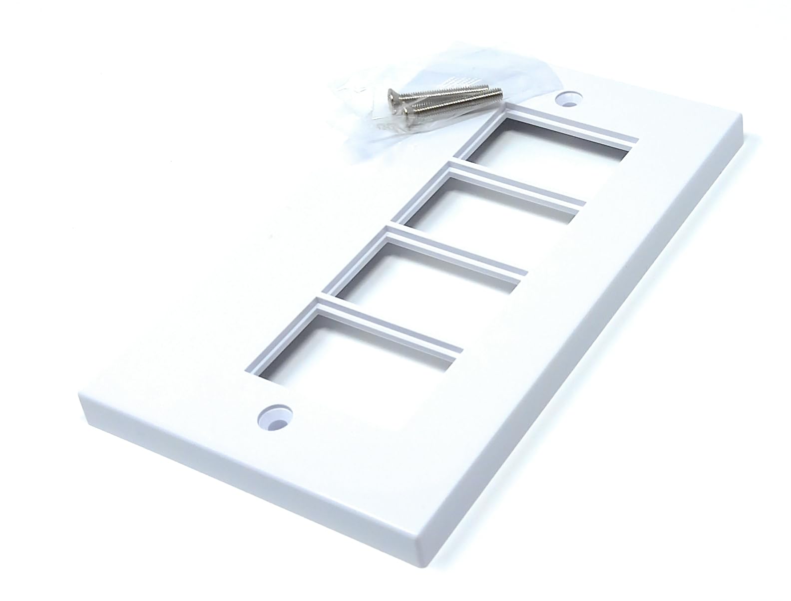 Euro Module Wall Plate Faceplate Frame with Screws – Compatible with Standard Euro UK Modules