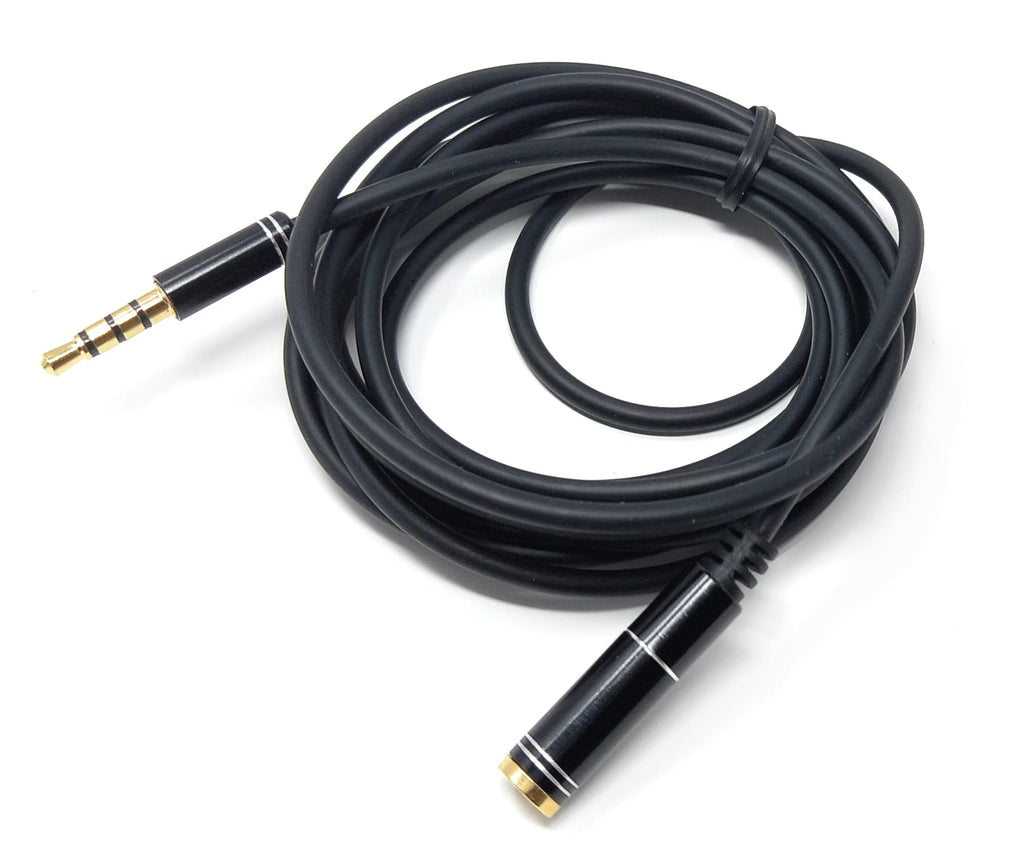 DRUT 3.5mm TRRS Jack to Socket Extension Cable - 4 Pole Stereo Headphone Gaming Headset Male to Female AUX Lead, Metal Connectors
