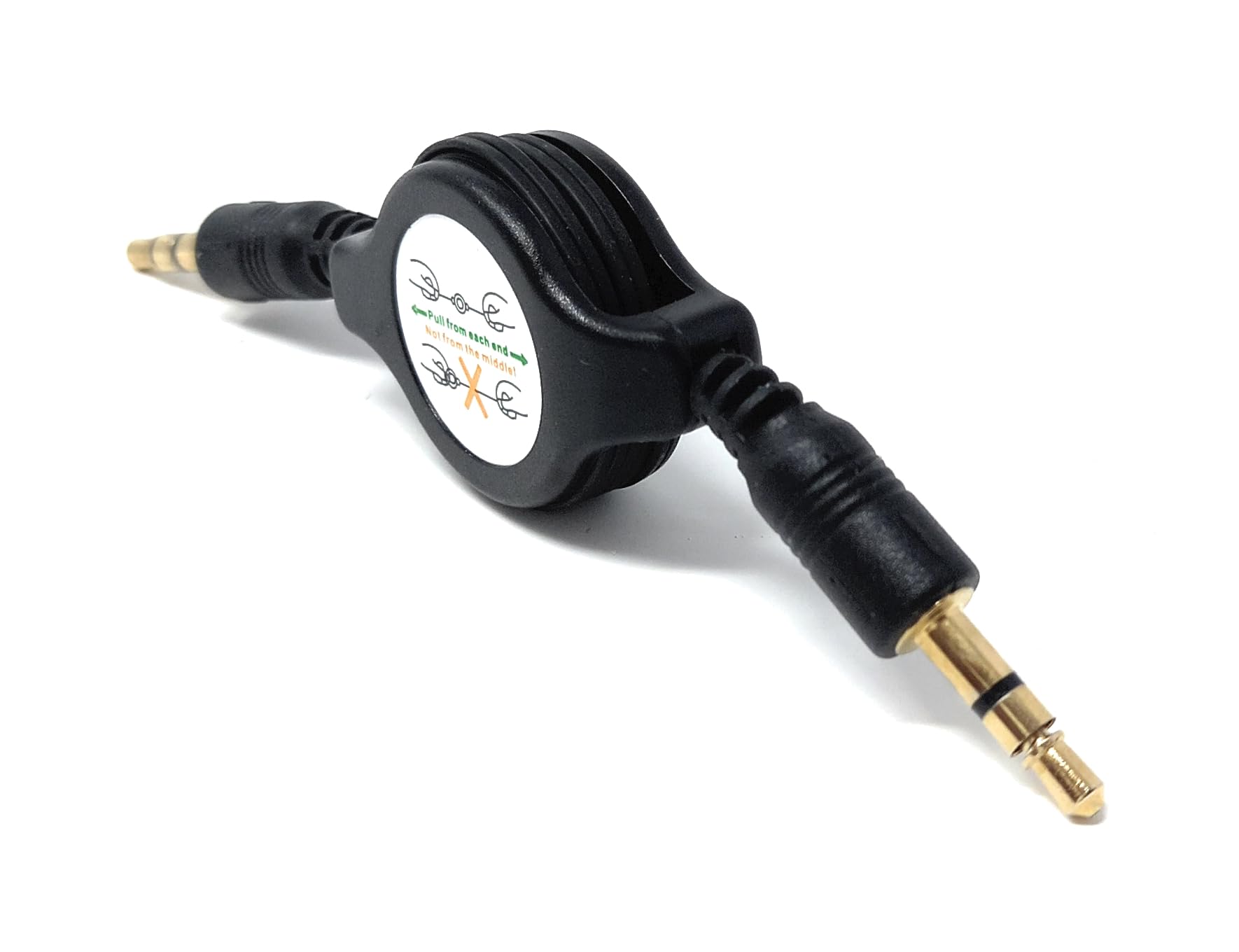 DRUT 3.5mm Retractable Male to Male Jack Stereo AUX Lead Audio Cable 0.8m Long