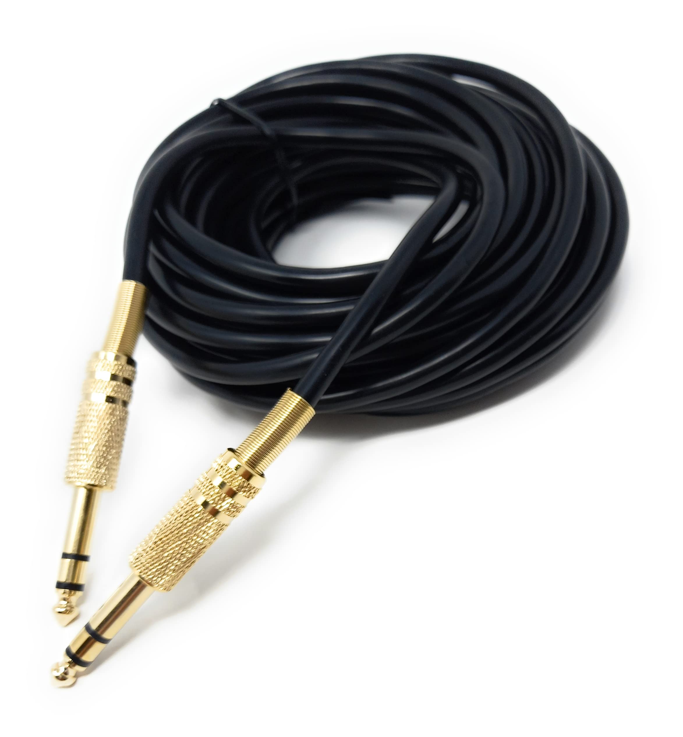 DRUT 6.35mm Male to 6.35mm Male Stereo Audio Cable, 1/4" TRS Connectors For Professional Music Instruments & Home Audio